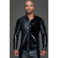 Powerwetlook Pvc Long Sleeved Shirt/Button Placket XL