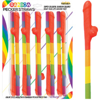 Rainbow Pecker Straws (10 Pack)