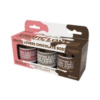 Erotic Chocolate Body Paints / Milk Chocolate & Strawberry (3 Pack)