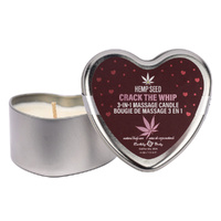 EB Hemp Seed 3 in 1 Massage Heart Candle - Crack The Whip Crack The Whip (Dew-Kissed Rose, Violet Petals, Warm Amber) - 113 g