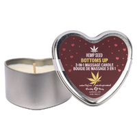 EB Hemp Seed 3 in 1 Massage Heart Candle - Bottom's Up Bottoms Up (Wild Blueberries, Dewy Meadow-grass, Sweet Wildflowers) - 113 g