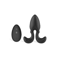 Adam & Eve OMEGA Vibrating Plug Black 10 cm USB Rechargeable Vibrating Butt Plug with Remote