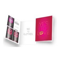 Naughty Notes Greeting Card Outside: "Yes To Love" Inside: "No To Clothes!"