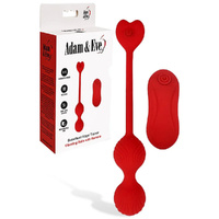 Adam & Eve SWEETHEART Kegel Trainer Red USB Rechargeable Vibrating Kegel Balls with Remote