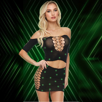 LAPDANCE Diamond Crop Top & Skirt Set OS 