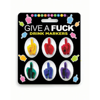Give A Fuck Drink Markers Novelty Drink Markers - Set of 6