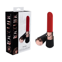 LOVELINE Dahlia - Black Black/Red 12.5 cm USB Rechargeable Lipstick Vibrator