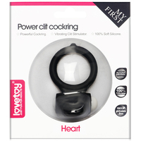 Power Clit Cockring Heart BLK