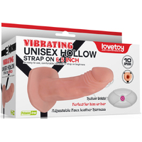 6.5'' Vibrating Hollow Strap-On Set