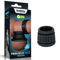 Pinnacle Pro Twin Grip Enhancer Black Cock & Balls Ring