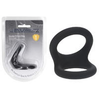 LEVELZ Double O Silicone Cock Ring - L - Black Black Cock & Balls Rings