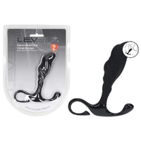 LEVELZ Rippled with Hard Loop Prostate Massager - Medium Black Medium Prostate Massager