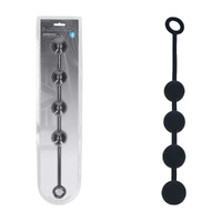 LEVELZ Round Silicone Anal Balls - L - 40mm Black 40.5 cm Large Anal Beads