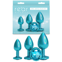 Rear Assets Trainer Kit - Iridescent Teal Iridescent Teal Metallic Butt Plugs - Set of 3 Sizes