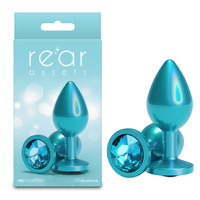 Rear Assets Iridescent - Medium - Teal Iridescent Teal 8.2 cm Medium Butt Plug