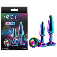 Rear Assets Tapered Trainer Kit - Multicolour Multicoloured Metal Butt Plugs - Set of 2 Sizes