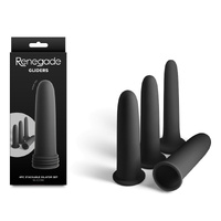 Renegade Gliders - Black Black Anal Dilators - Set of 4