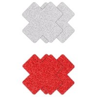 Pretty Pasties Glitter Cross / 2 Pair