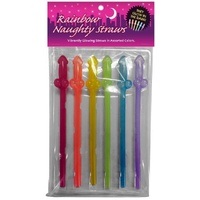Glowing Naughty Penis Straws X6