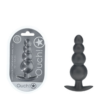 Ouch! Beaded Anal Plug Gun Metal Gun Metal  11.7cm Butt Plug