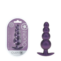 Ouch! Beaded Anal Plug Metallic  Metallic  11.7cm Butt Plug