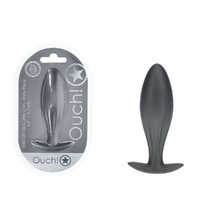 Ouch! Oval Anal Plug Gun Metal Gun Metal  11.7cm Butt Plug