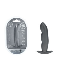 Ouch! Finger Anal Plug Gun Metal Gun Metal  11.7cm Butt Plug
