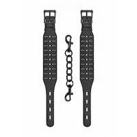 Skulls and Bones Ankle Cuffs with Skulls Black