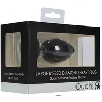 Large Ribbed Heart Butt Plug