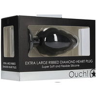 Extra Large Ribbed Heart Butt Plug