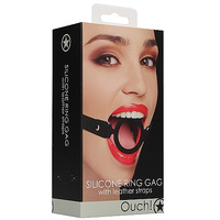 Silicone Ring Gag + Leather Strap