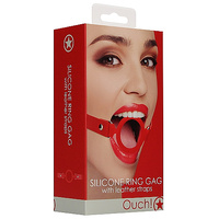 Silicone Ring Gag + Leather Strap
