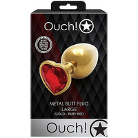 Ouch! Heart Gem  Butt Plug Large  9.3cm Large Butt Plug With Heart Gem Base