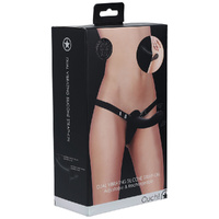 OUCH! Dual Vibrating Silicone Strap-On - Black Black USB Rechargeable Dual Vibrating Strap-On