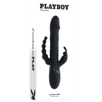 Playboy Pleasure BIG BUNNY ENERGY Black 26.2 cm USB Rechargeable Rabbit Vibrator with Anal Beads