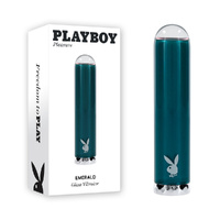 Playboy Pleasure Emerald  9.1cm Usb Rechargeable Glass Tipped Bullet