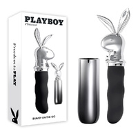 Playboy Pleasure BUNNY ON THE GO Black/Chrome 18.6 cm USB-C Rechargeable Vibrator