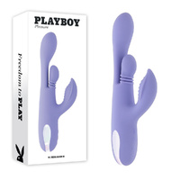 Playboy Pleasure NUBBIN RUBBIN Purple 24.1 cm USB Rechargeable Thrusting Rabbit Vibrator