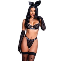 Playboy Noir Lingerie 2 Pc Set L