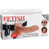 7" Vibrating Hollow Strap-On + Balls