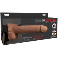 10" Hollow Vibrating Strap On