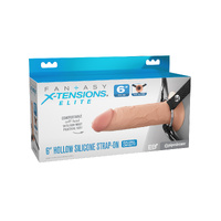 Fantasy X Tensions Elite 6". Silicone Hollow Strap On Dual Density Light