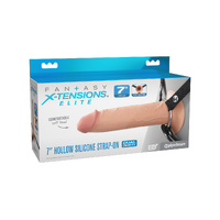 Fantasy X Tensions Elite 7". Silicone Hollow Strap On Dual Density Light