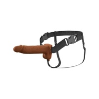 Fantasy X-Tensions Elite 8 in. Vibrating Hollow Silicone Strap-On Brown