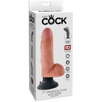 7" Vibrating Cock + Balls