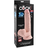 9" 3D Cock + Swinging Balls
