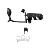 Fantasy C-Ringz Remote-Controlled Vibrating Cock Blocker with Ass-Gasm Plug Black