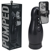 PUMPED Virtuo - Gunmetal Gunmetal Grey/Clear USB Rechargeable Sucking And Vibrating Auto Masturbator