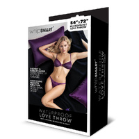 Whipsmart Waterproof Love Throw Black Microvelvet Waterproof Blanket