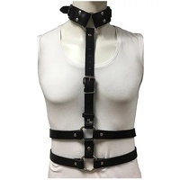 Female  Leather Chest Harness With Choker